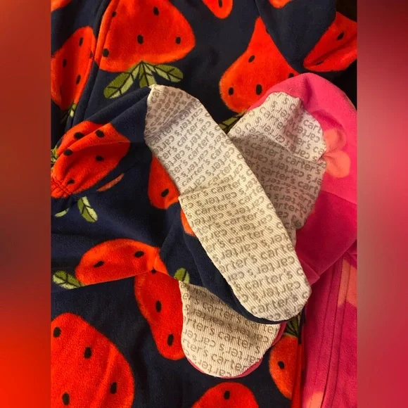 Carter's Blue and Pink Strawberry Heart Pajamas (2 pajamas) - Picture 5 of 5